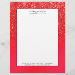 Festive red glitter sparkles ombre christmas letterhead<br><div class="desc">Festive red glitter sparkles ombre metallic Christmas.</div>