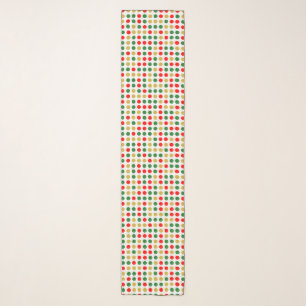 Festive Red Gold Green Polka Dot Scarf