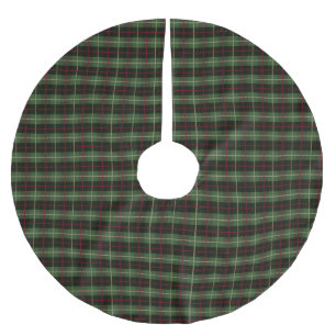 Festive Red, Green and Cream Cosy Christmas Plaid Brushed Polyester Tree Skirt