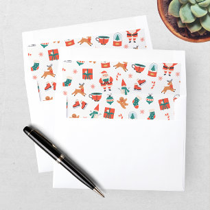 Festive Red Green Christmas Envelope Liner
