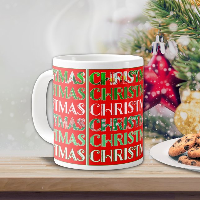 Festive Red Green Christmas Giant Coffee Mug (Creator Uploaded)