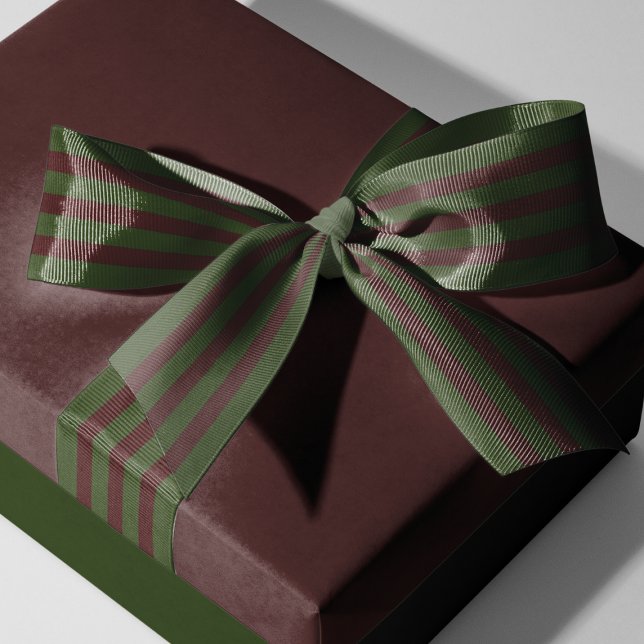 Festive Red Green Striped Grosgrain Ribbon (Festive Red Green Striped Grosgrain Ribbon)