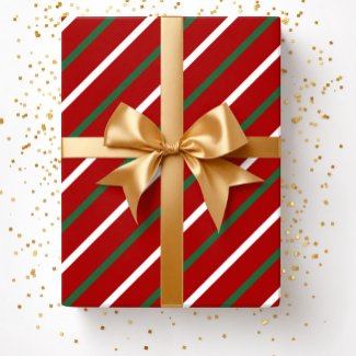 Festive Red Green Stripes Christmas