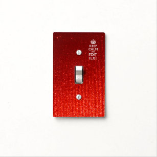 Festive Red Keep Calm for Your Text Light Switch Cover