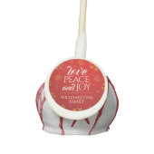 Festive Red Love Peace Joy Snowflakes Cake Pops (Front)