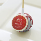 Festive Red Love Peace Joy Snowflakes Cake Pops (Front Insitu)