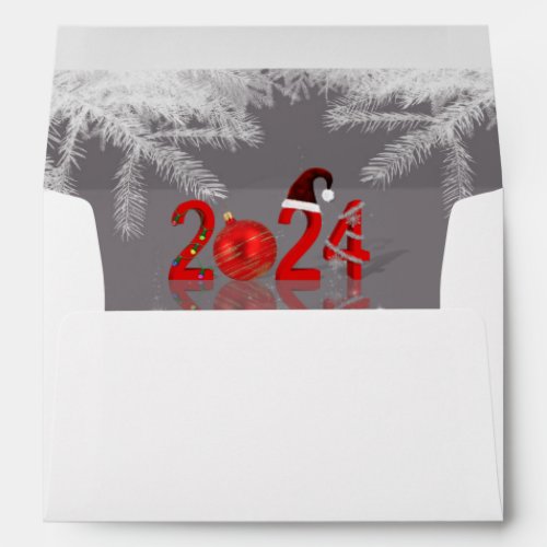 Festive Red Merry Christmas 2024 New Year Envelope