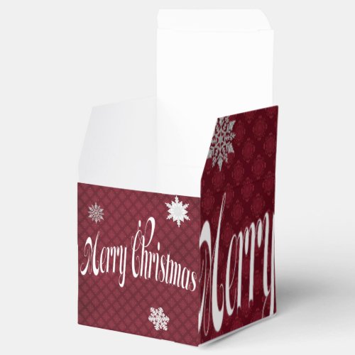 Festive Red Merry Christmas Embellished Decorative Favor Boxes