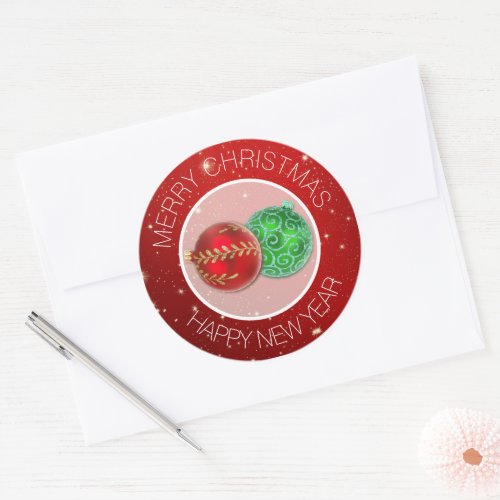 Festive Red Merry Christmas Envelope Seals