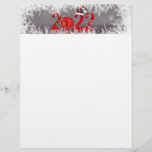 Festive Red Merry Christmas New Year 2022 Letterhead