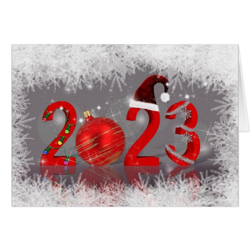 Festive Red Merry Christmas New Year 2023