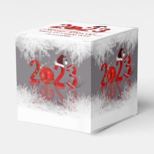 Festive Red Merry Christmas New Year 2023 Favor Boxes