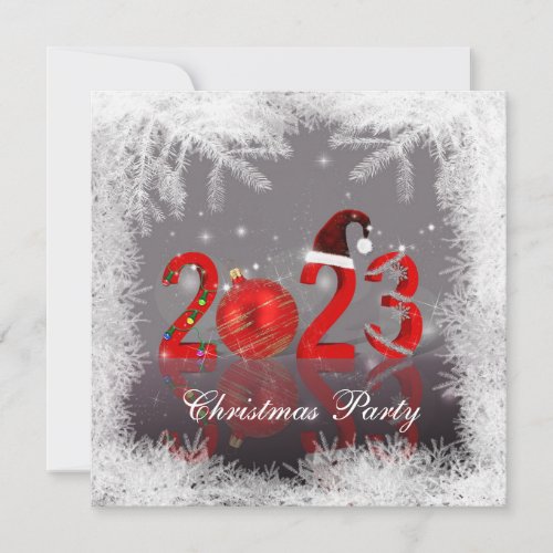 Festive Red Merry Christmas New Year 2023 Invitation