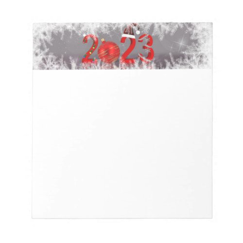 Festive Red Merry Christmas New Year 2023 Notepad