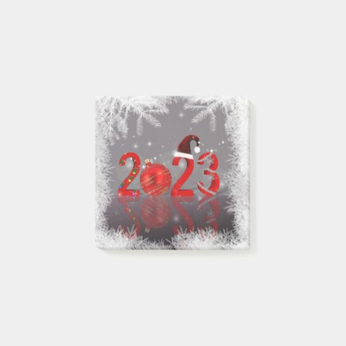 Festive Red Merry Christmas New Year 2023 Post_it Notes