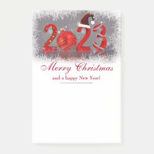 Festive Red Merry Christmas New Year 2023 Post_it Notes