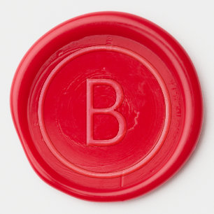 Festive Red Modern Monogram Christmas Envelope Wax Seal Sticker