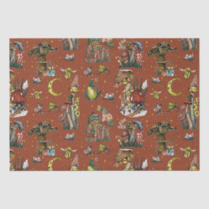 Festive Red Mushrooms Cottagecore Merry Christmas Tissue Paper