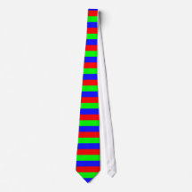 Festive Red, Neon Green & Blue Thick Stripes Tie