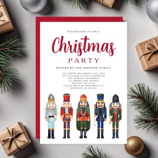 Festive Red Nutcracker Christmas Party