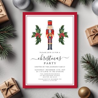 Festive Red Nutcracker Christmas Party