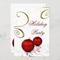 festive red ornament Holiday Party Invitations