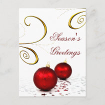 festive red ornaments Christmas Greeting PostCards