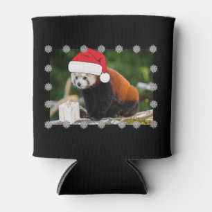 Festive Red Panda Christmas Can Cooler