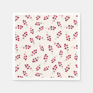 Festive Red Pip Berries Holiday Napkins