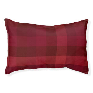 Festive Red Plaid Check Pattern Rustic Farmhouse Pet Bed