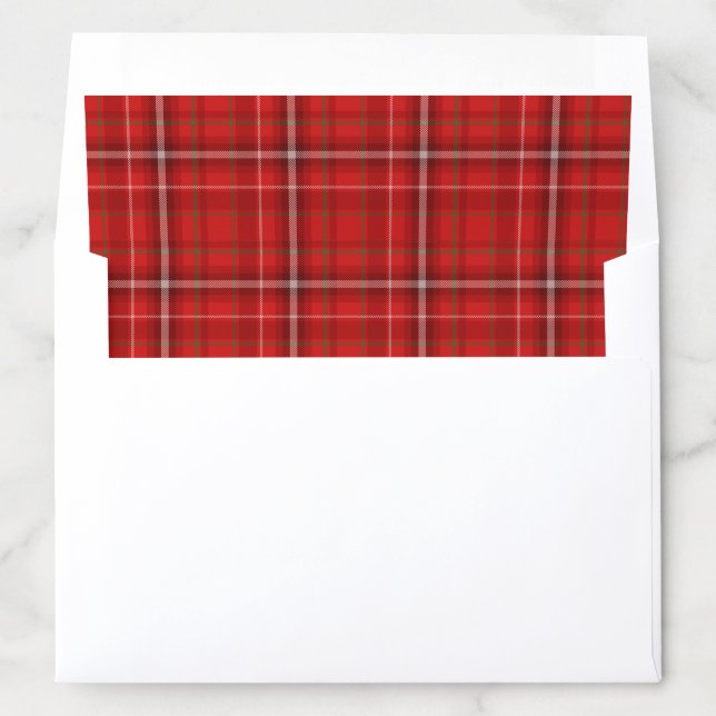 Festive Red Plaid Pattern Envelope Liner (In Envelope)