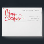 Festive Red Script Merry Christmas Envelope<br><div class="desc">Celebrate the season with this festive red script Merry Christmas Envelope featuring a touch of elegant charm. The chic design showcases a simple red-and-white color palette, evoking the cozy spirit of winter. Its modern and unique appeal and rustic wording create a perfect balance between seasonal and contemporary. In a casual...</div>