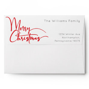 Festive Red Script Merry Christmas Envelope