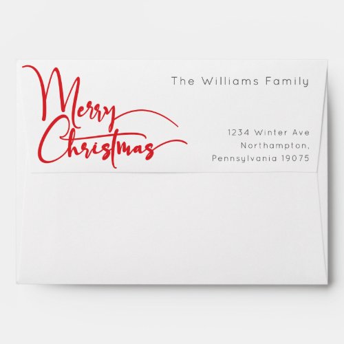 Festive Red Script Merry Christmas Envelope