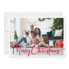 Festive Red Script Merry Christmas Four Photo