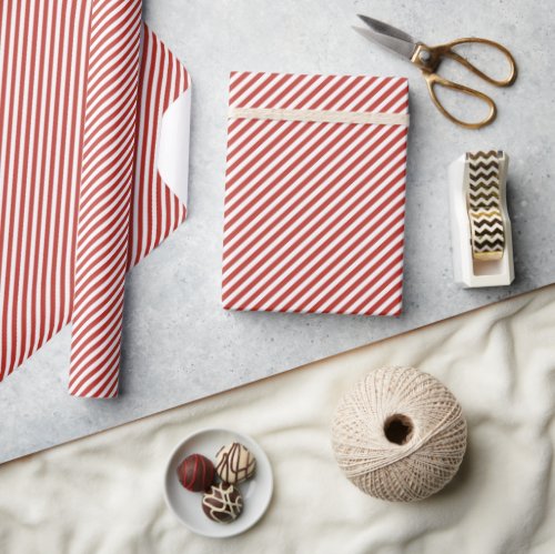 Festive Red Stripe Christmas Wrapping Paper