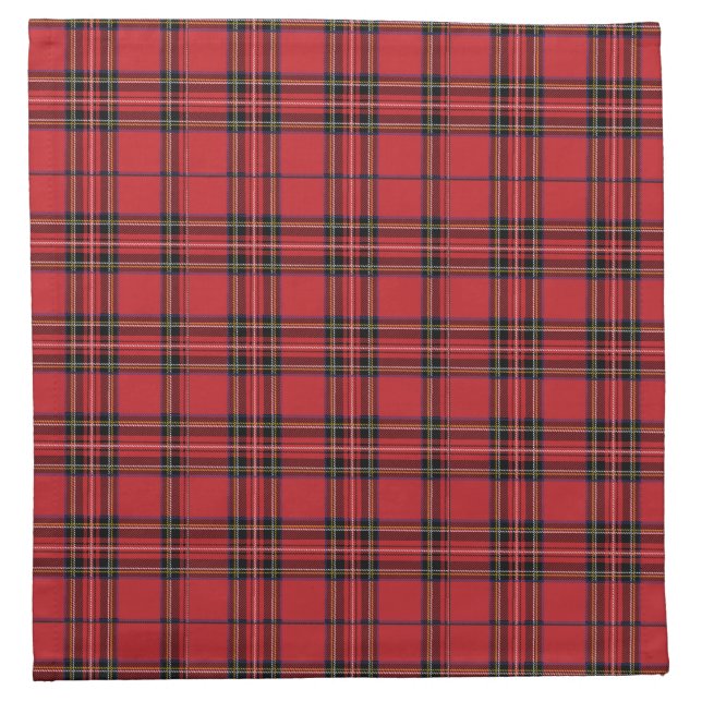 Festive Red Tartan Plaid Cloth Napkin (Front)