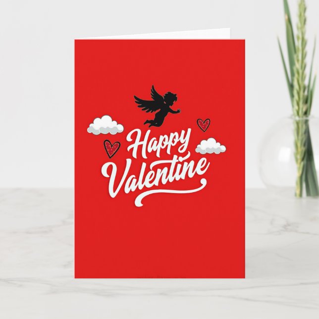 Festive Red Valentine Card (Front)