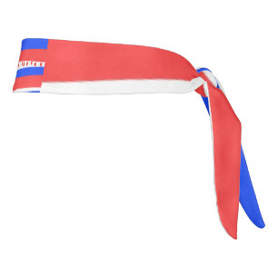 Festive Red White Blue Circles Stripes Tie Headband