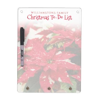 Festive Red White Floral Christmas Poinsettias