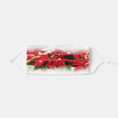 Festive Red White Floral Poinsettias Adult Cloth Face Mask (Front, Folded)
