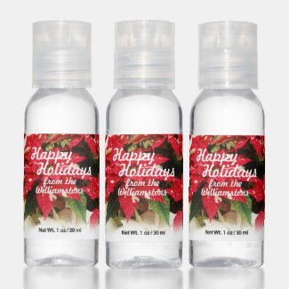 Festive Red White Floral Poinsettias