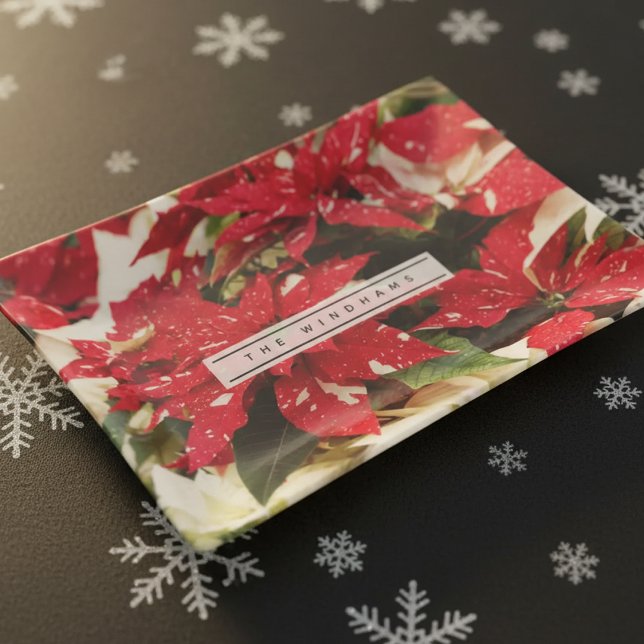 Festive Red White Floral Poinsettias Trinket Tray (Red and White Poinsettias Trinket Tray Cover Photo)