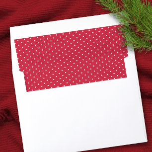 Festive Red & White Polka Dot Christmas Holiday Envelope Liner