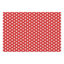 Festive Red White Polka Dot Gift Wrapping Paper