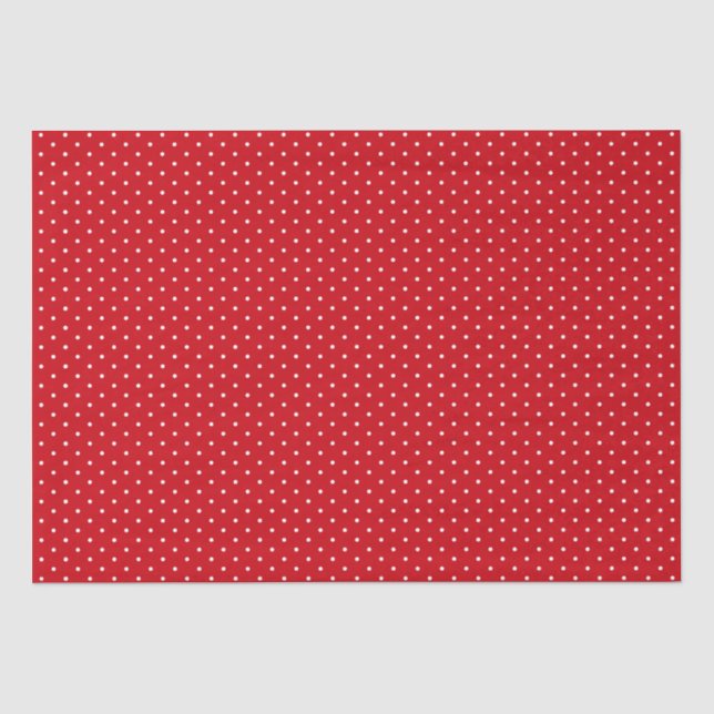 Festive Red White Polka Dots Holiday Christmas  Tissue Paper (Front)