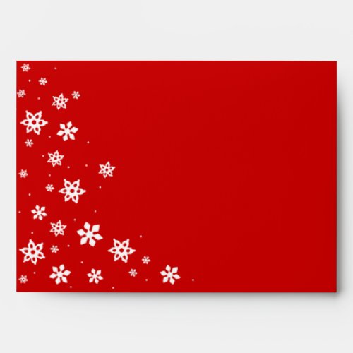 Festive Red & White Snowflake Holiday Envelope