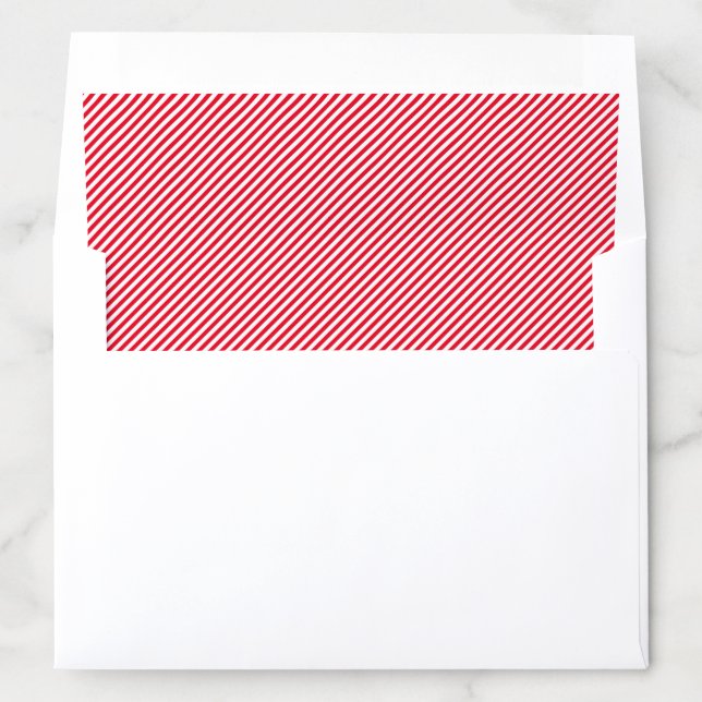 Festive Red & White Stripe Christmas Holiday Envelope Liner (In Envelope)