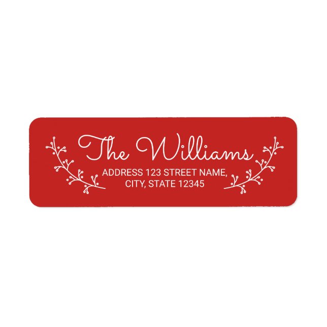 Festive Red with White Laurels Label (Front)
