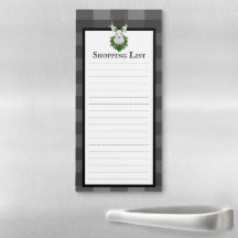 Festive Reindeer Buffalo Plaid Shopping List